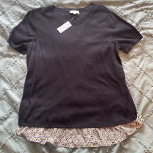Loft Mixed Media Short-Sleeve Sweater